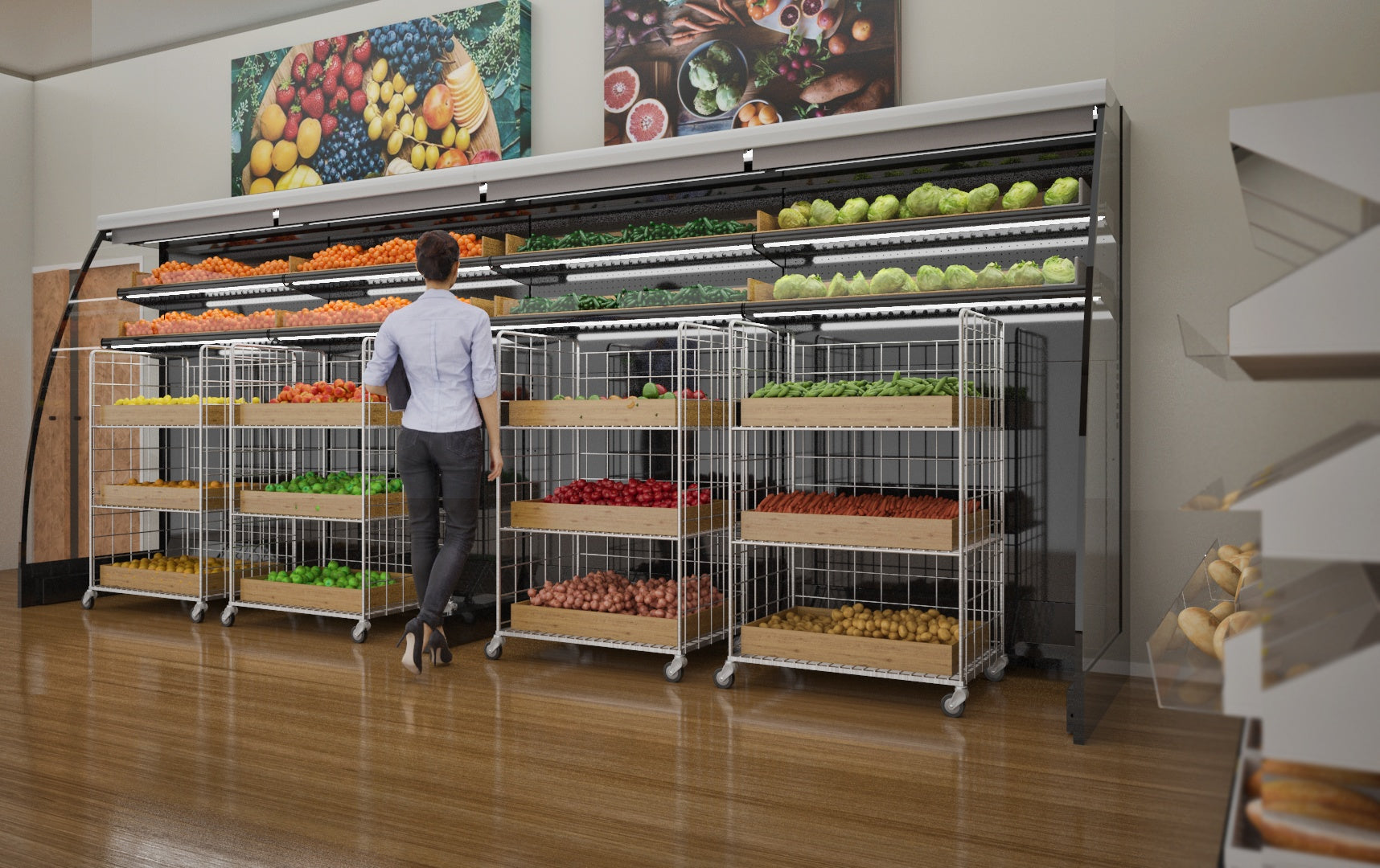 Venezia Roll-In Multideck Display, Chilled, LED