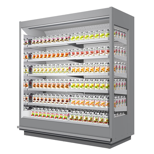 Wall Multi-Deck Display Cabinet, 4 Shelves, +5/+7°C