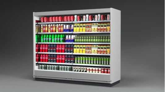 Open Wall Multi-Deck Refrigerator, Remote, LED