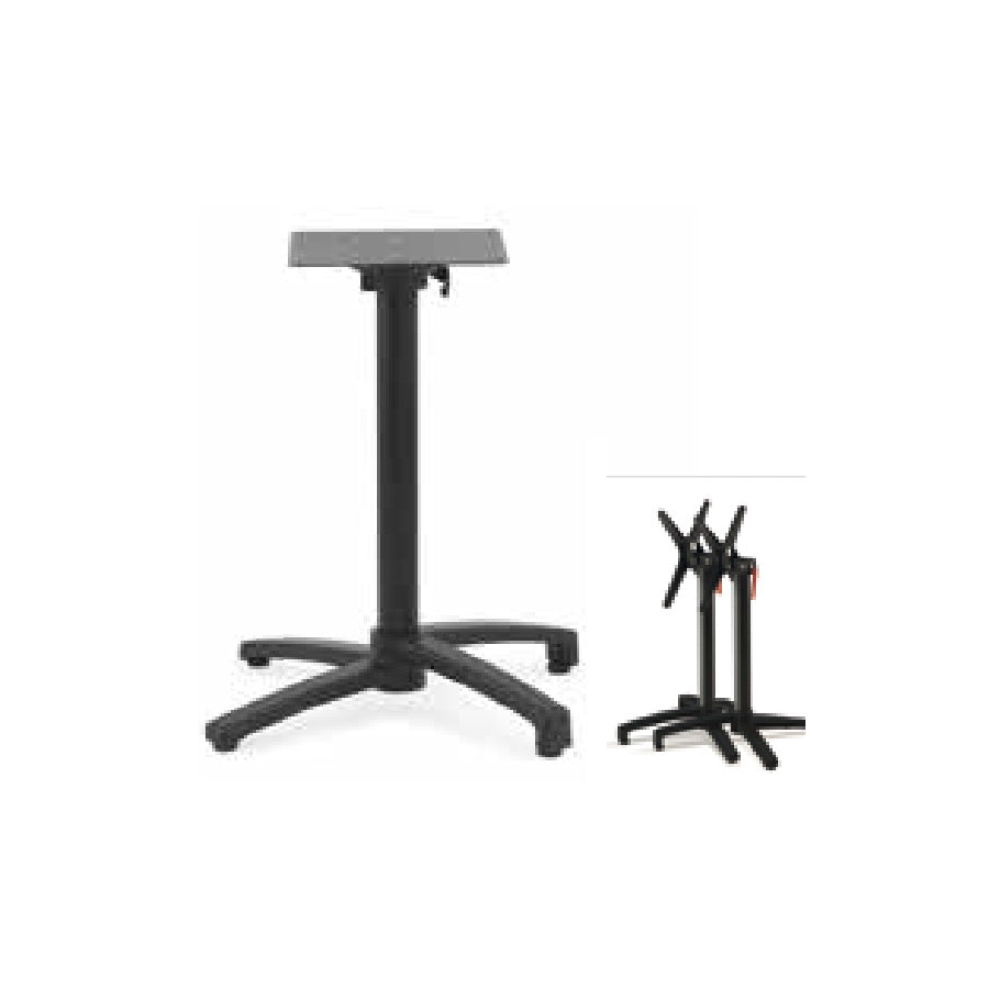 Tip-Up Table Base, Cast Iron & Aluminium, Black
