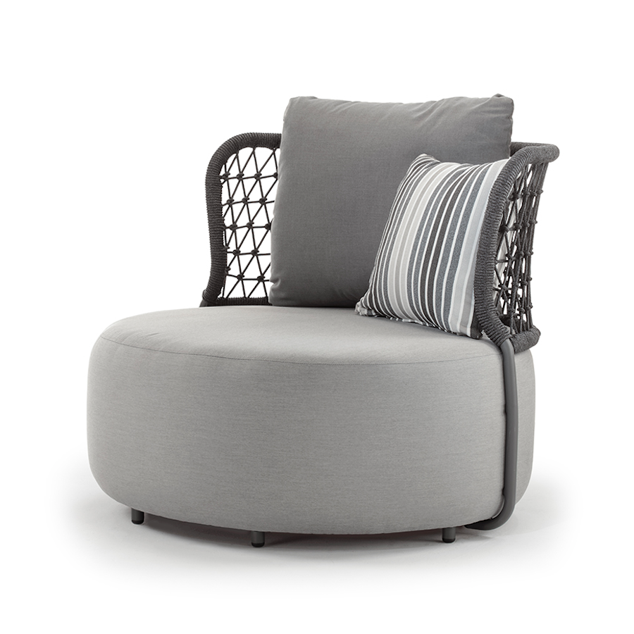 Outdoor Lounge Set, Rope-Wrapped Aluminium, 3 Pcs