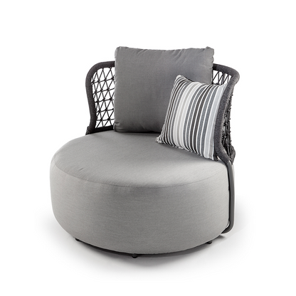 Outdoor Lounge Set, Rope-Wrapped Aluminium, 3 Pcs