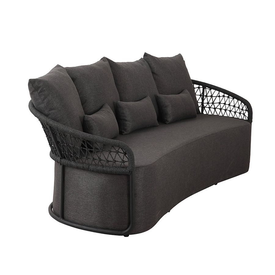 Outdoor Lounge Set, Aluminium, Acrylic Rope, 4 Pcs