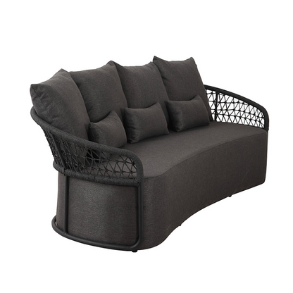 Outdoor Lounge Set, Aluminium, Acrylic Rope, 4 Pcs