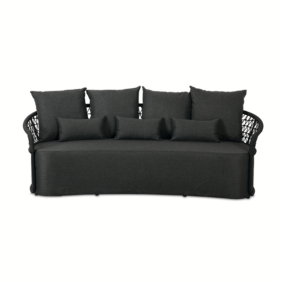 Outdoor Lounge Set, Aluminium, Acrylic Rope, 4 Pcs