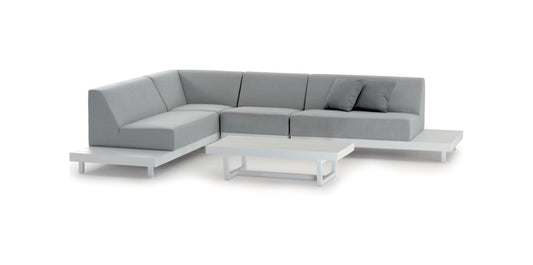 Teak Lux Outdoor Lounge Set, Aluminium & Teak