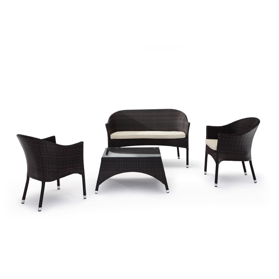 Outdoor Lounge Set, Sofa + 2 Armchairs + Table