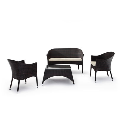 Outdoor Lounge Set, Sofa + 2 Armchairs + Table