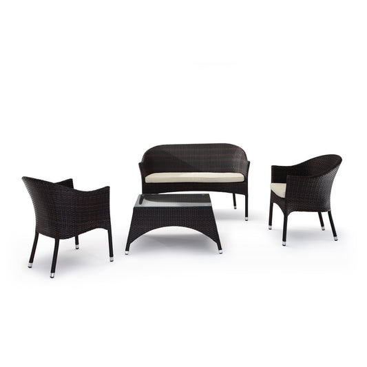 Outdoor Lounge Set, Sofa + 2 Armchairs + Table
