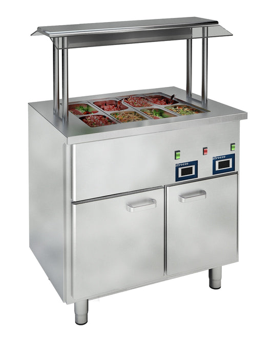 Hot Bain-Marie, 2× GN 1/1, 30–75°C, Warm Cabinet