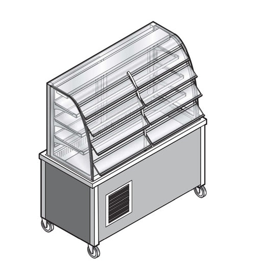 Wall Refrigerated Display & Cabinet, 3 Shelves, +2/+10°C