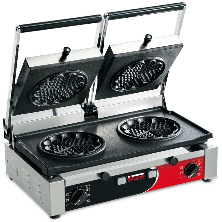 Double Waffle Maker, 2× ø170 mm, 3 kW, 300°C