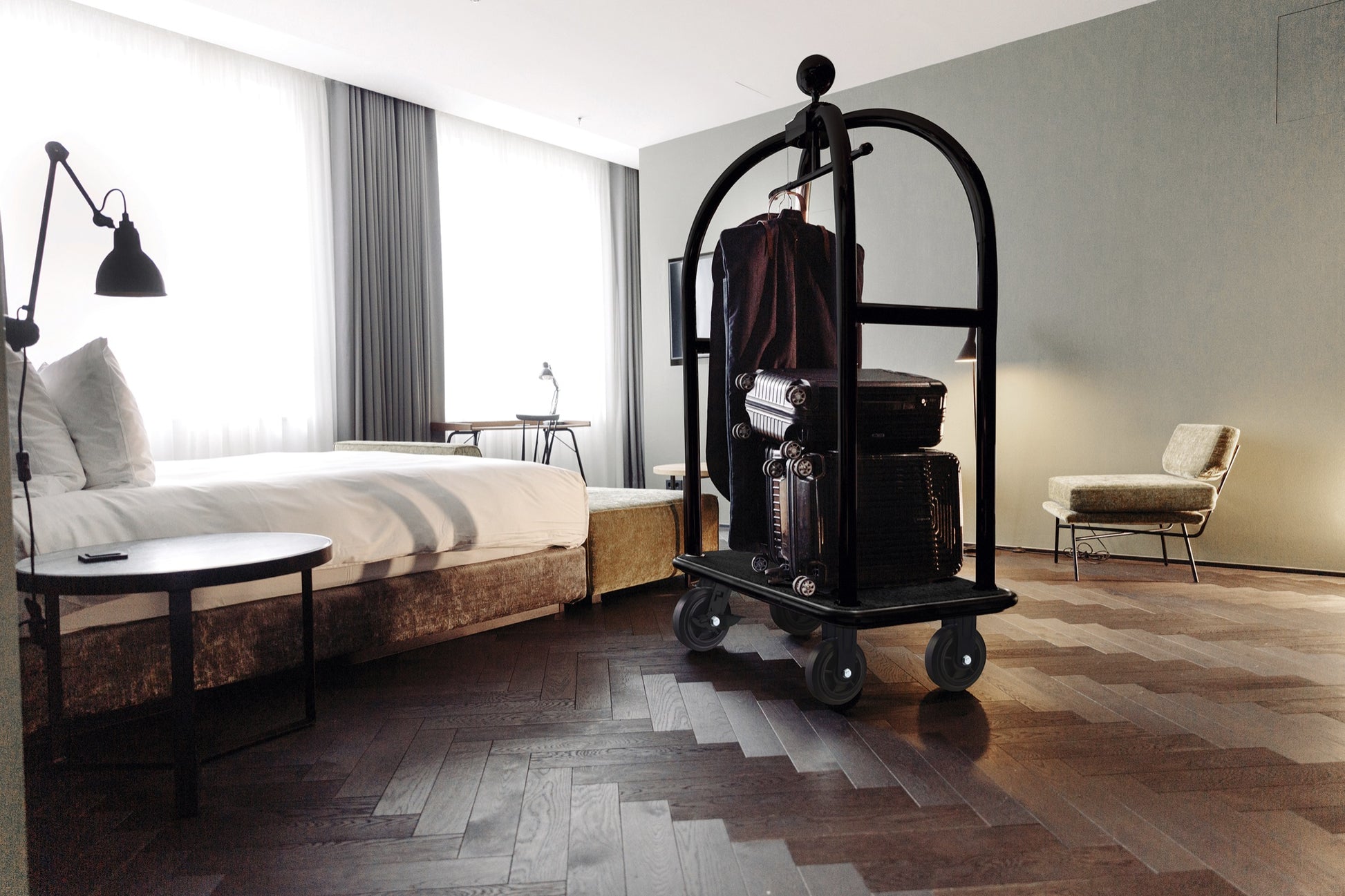 Was Luggage Trolley Drift, Black, 1130×620×1910 mm