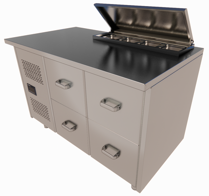 Fish Freezer Table, 4 GN 1/1 Drawers, -18°C