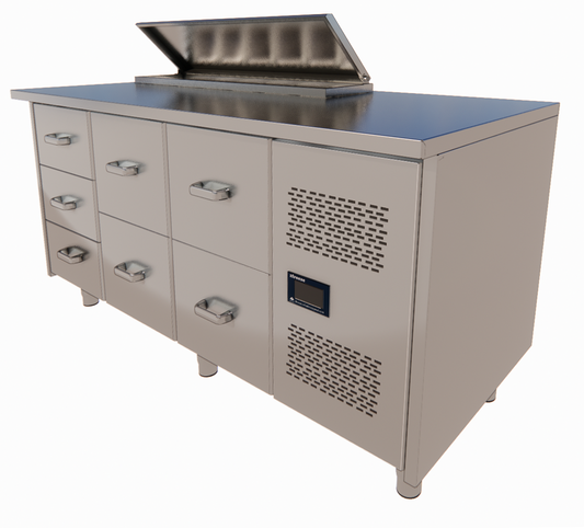 Fish Freezer Table, 1660mm, -18/-20°C, INOX