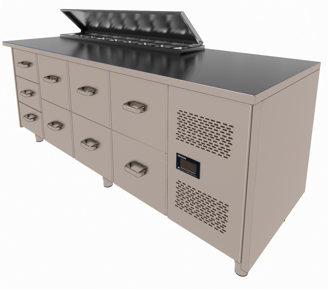 Fish Freezer Table, 1660mm, -18/-20°C, INOX