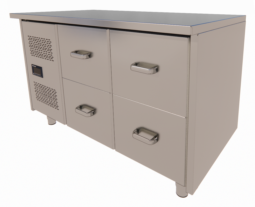 Fish Refrigerated Bench, 1260mm, -3/-1°C, 2-Door