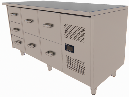 Refrigerated Fish Prep Bench, 1660mm, -3/-1°C, Right