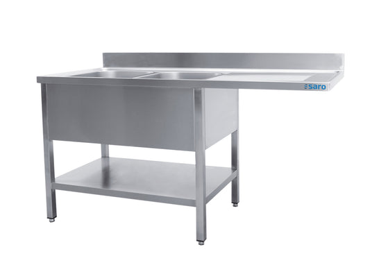 Saro Sink station with 2 basin, left - 600 mm depth, 1600mm