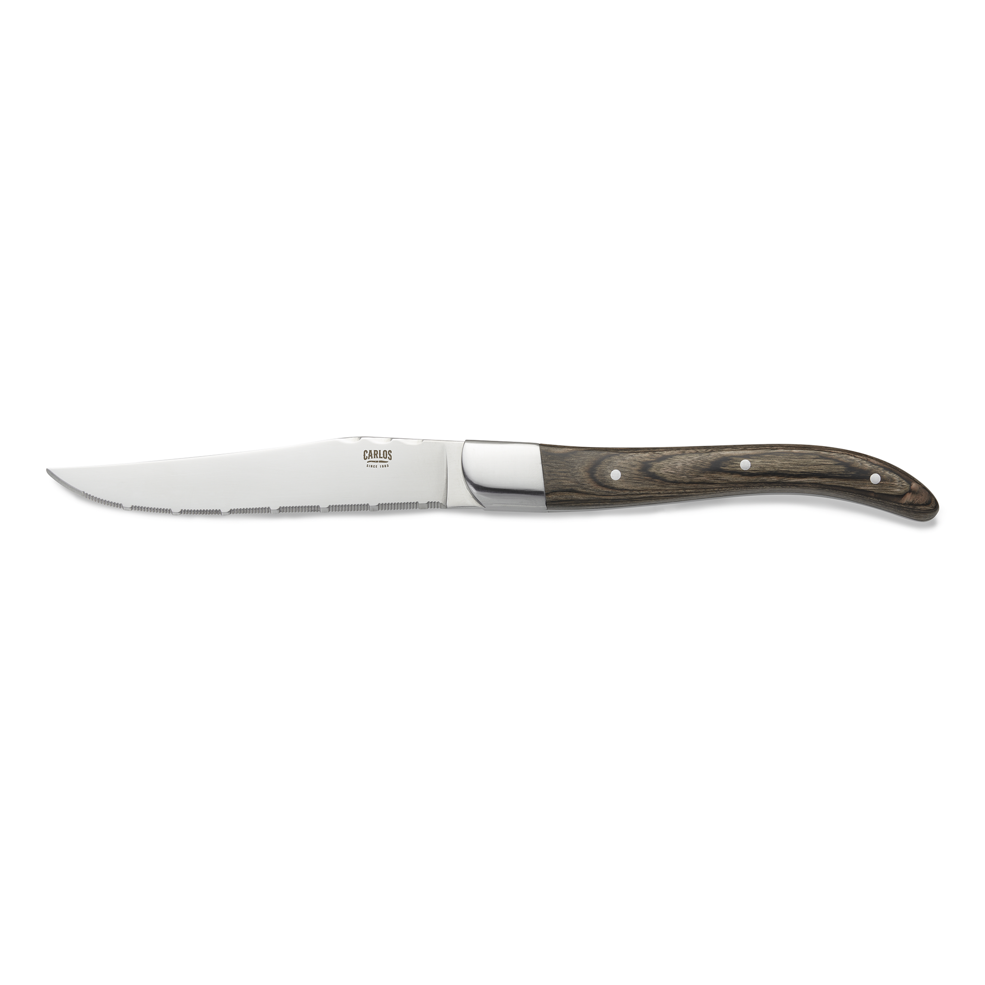 Carlos Steak Knife Set, Brown Pakka Wood Handle, 226 mm, Set of 6