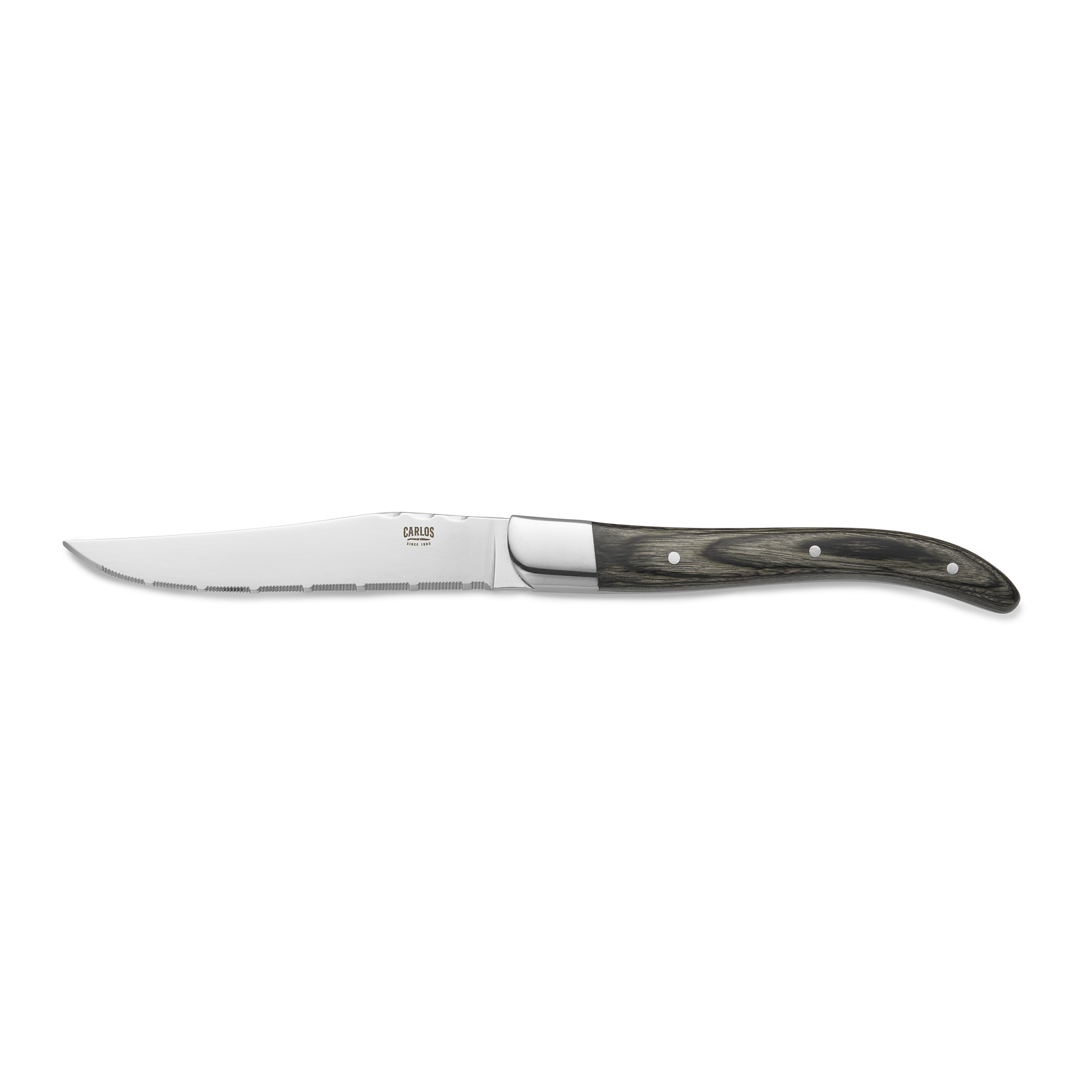 Carlos Steak Knife Set, Grey Pakka Wood Handle, 226 mm, Set of 6