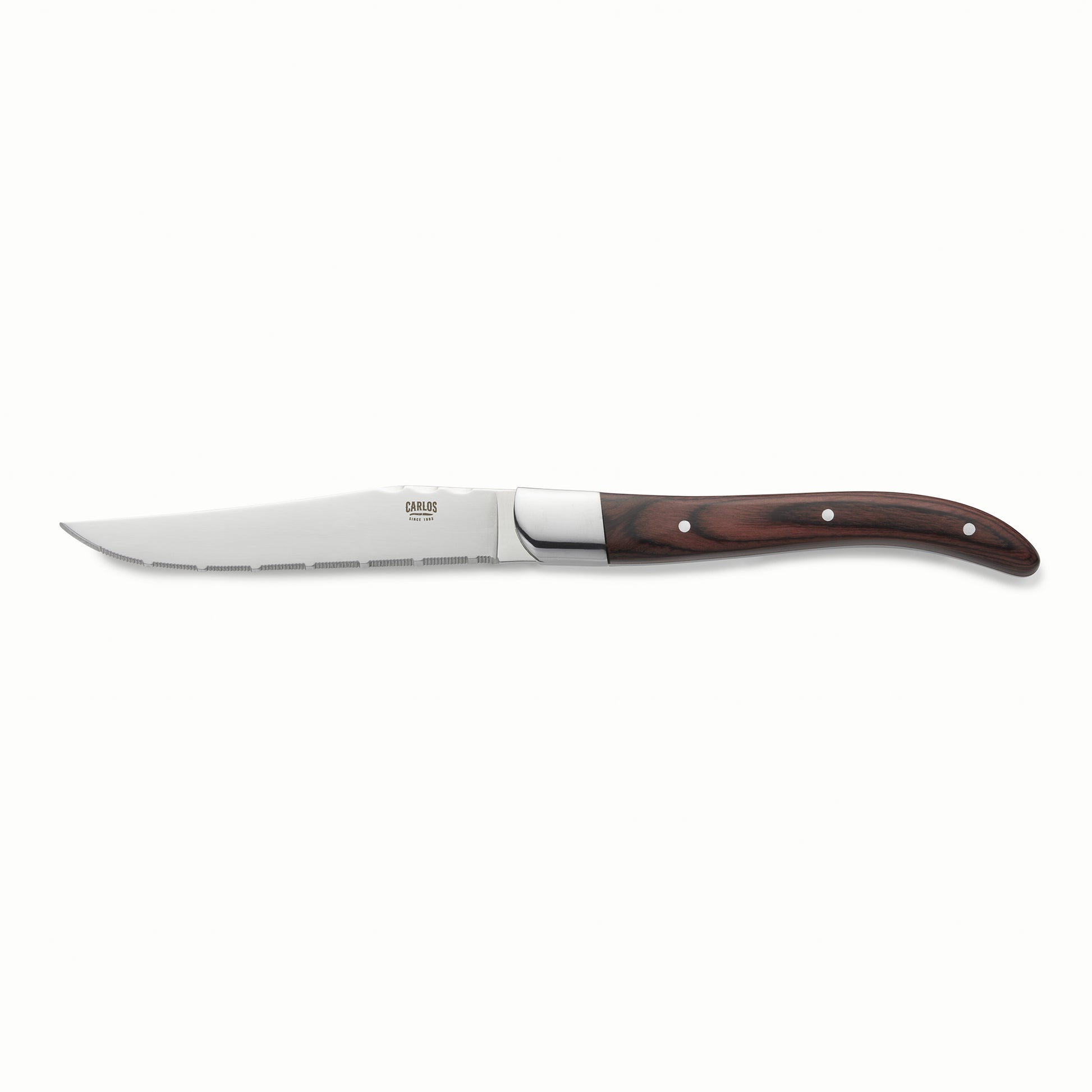 Carlos Steak Knife Set, Red Pakka Wood Handle, 226 mm, Set of 6