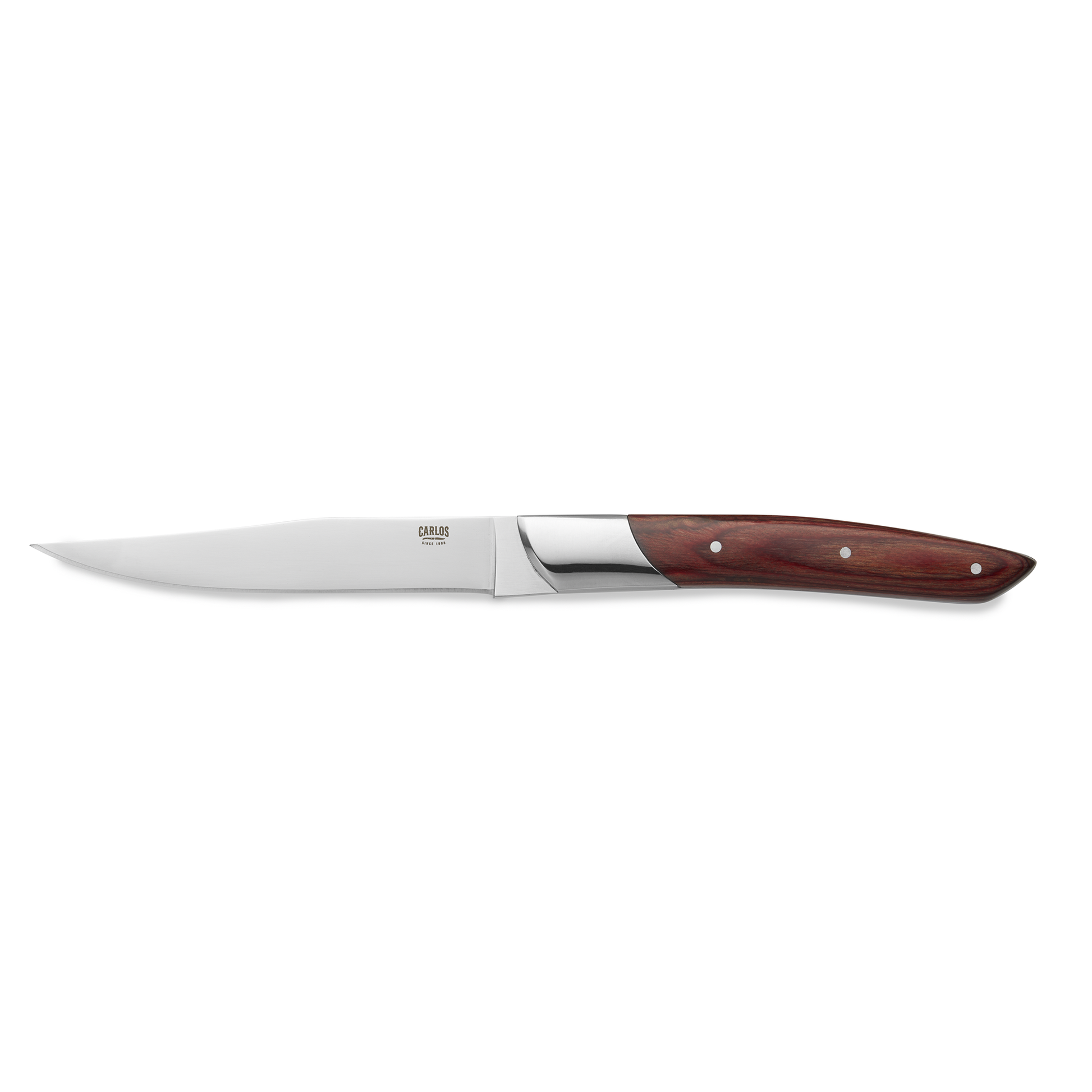 Carlos Steak Knife Set, Red Pakka Wood Handle, 240 mm, Set of 6
