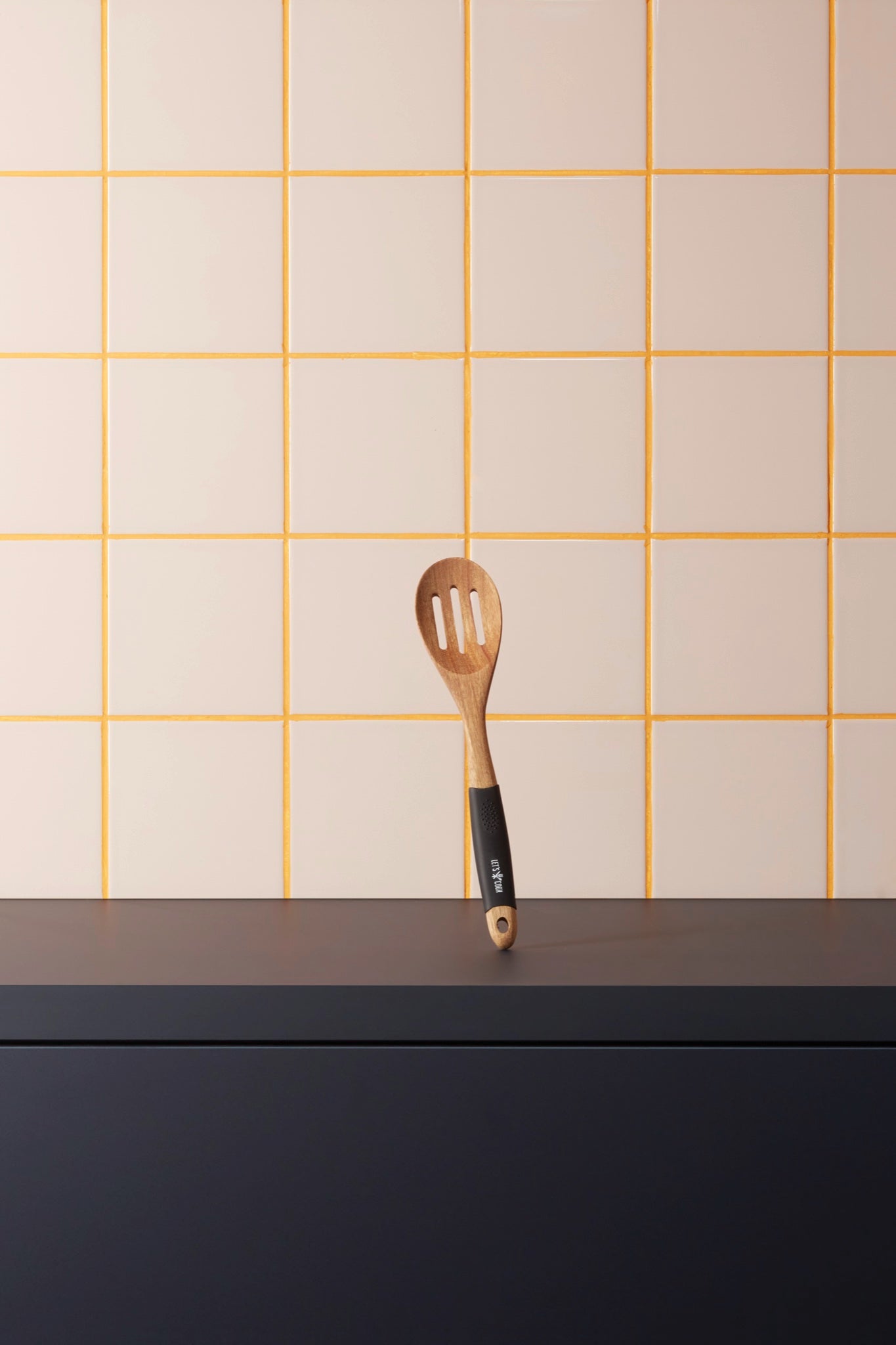 Let's Cook Slotted Wood Serving Spoon, 344 x 93 mm