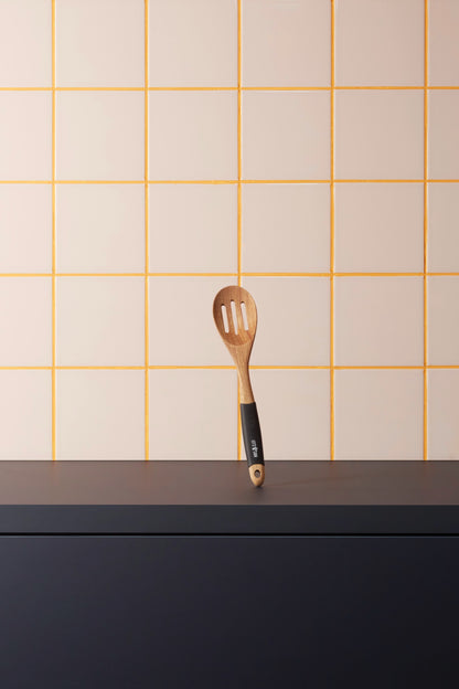 Let's Cook Slotted Wood Serving Spoon, 344 x 93 mm