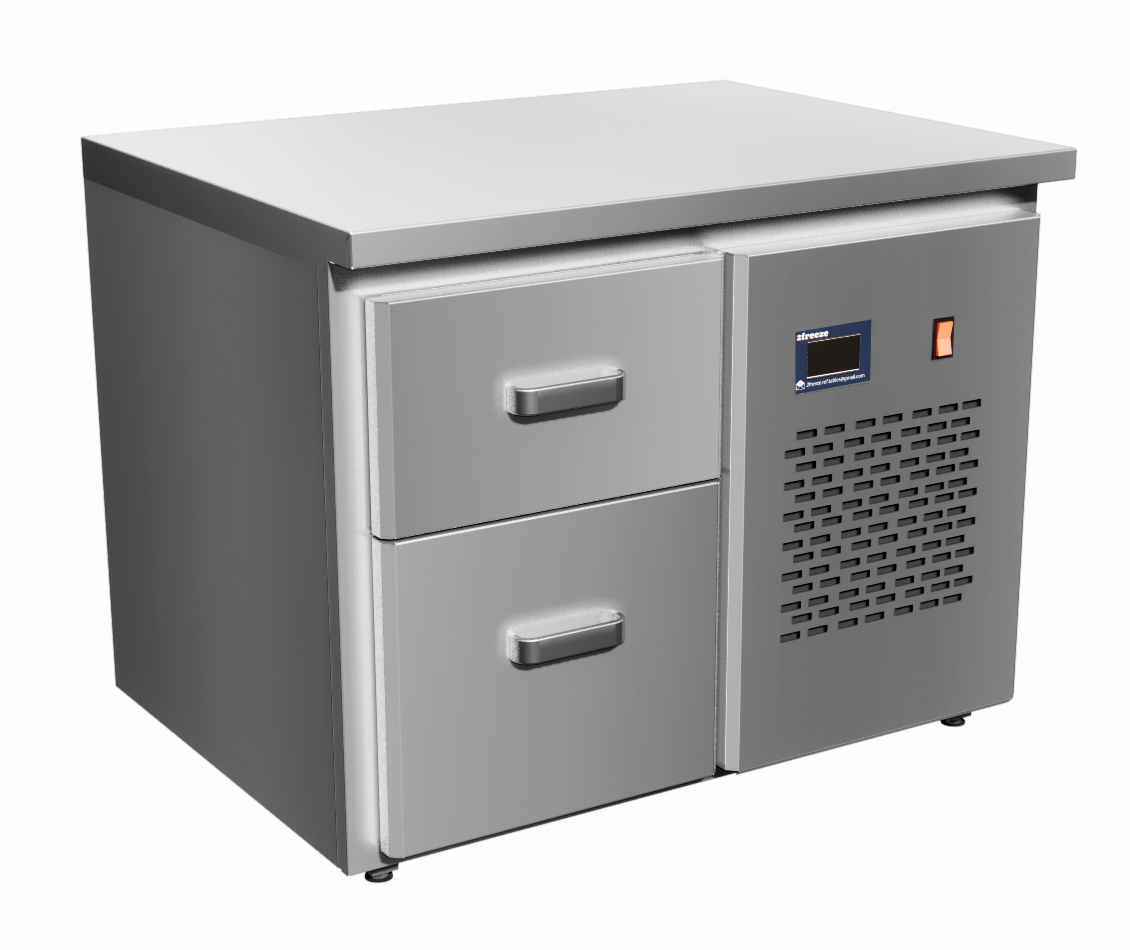 Low Freezer Table, 860 mm, 2 Drawers GN 1/1, -18/-20°C