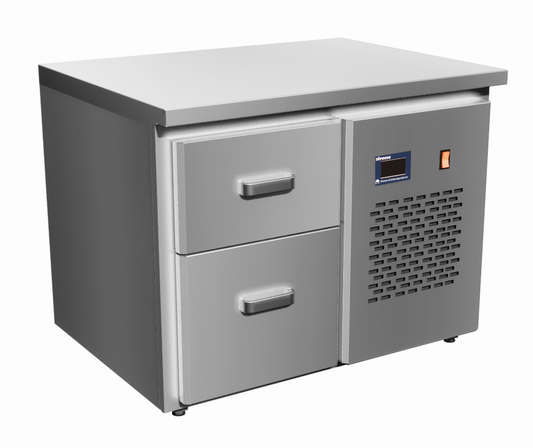 Low Freezer Table, 860 mm, 2 Drawers GN 1/1, -18/-20°C