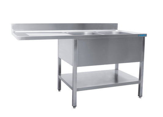Saro Sink station with 2 basins, right- 600 mm depth, 1600mm