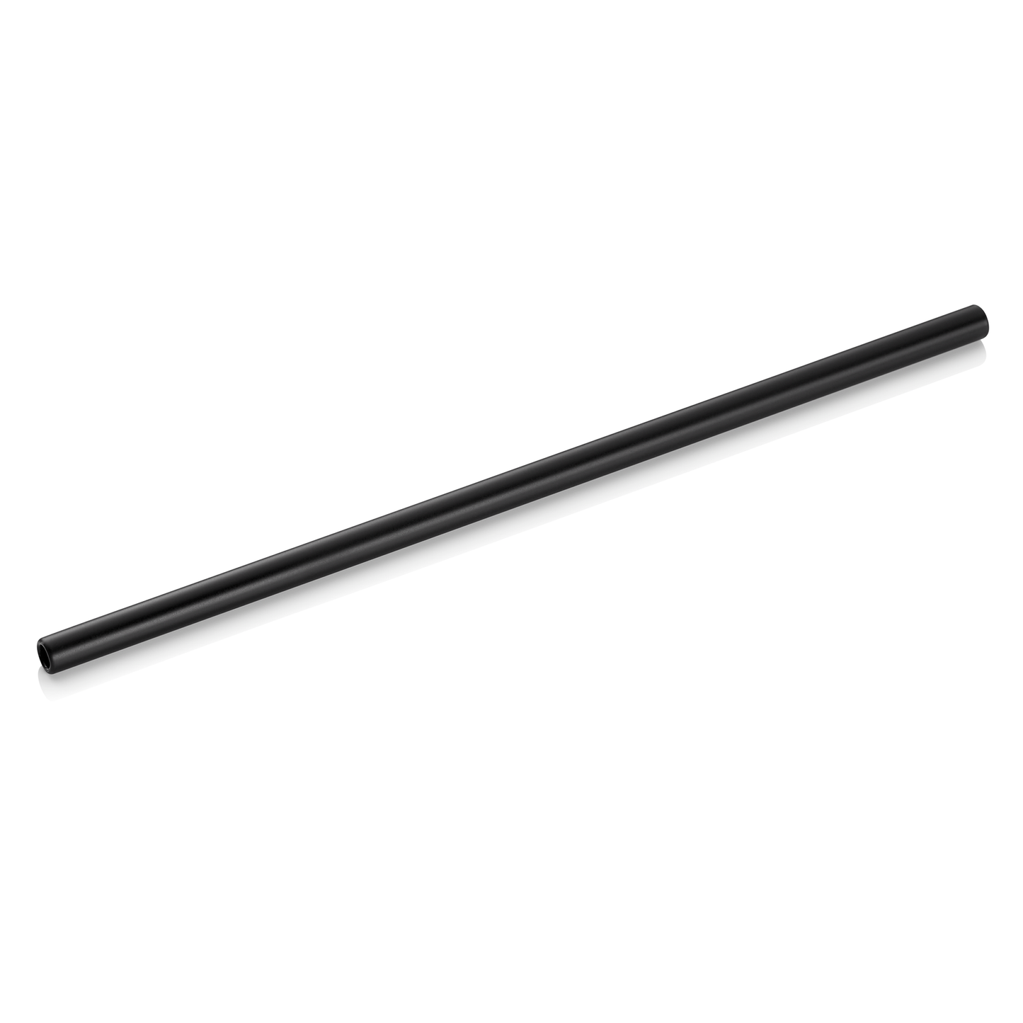 Nocturn Glass Drinking Straw with Brush Set, Black, 23 cm, Set of 50