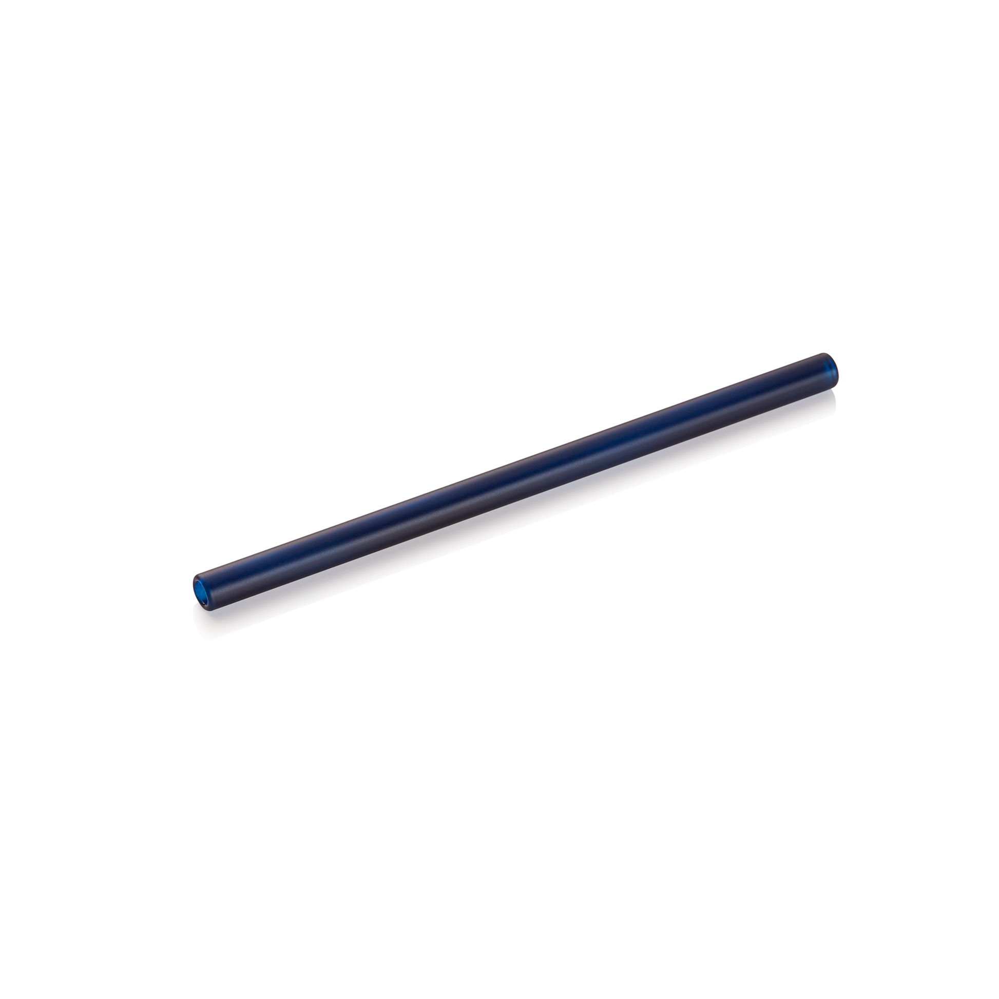 Nocturn Glass Drinking Straw with Brush Set, Blue, 15 cm, Set of 50