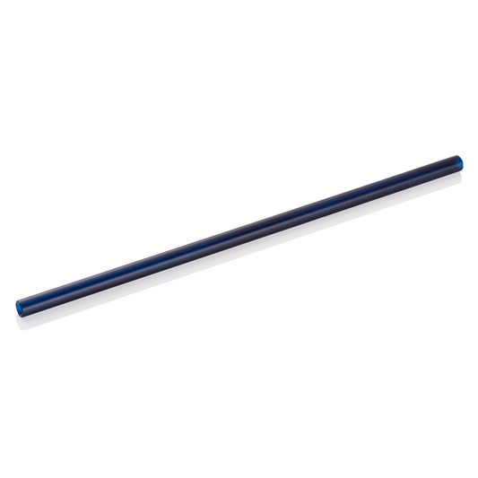 Nocturn Glass Drinking Straw with Brush Set, Blue, 23 cm, Set of 50