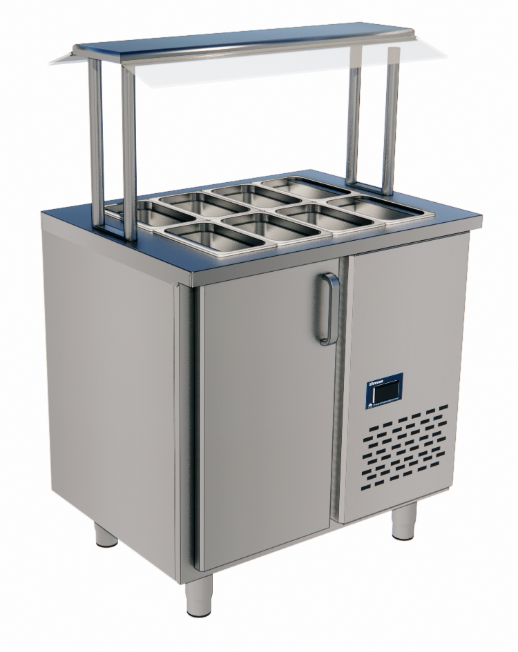 Saladette Counter, 2× GN 1/1, +2/+6°C, 860 mm
