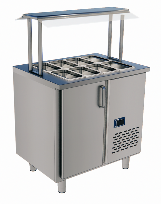 Saladette Counter, 2× GN 1/1, +2/+6°C, 860 mm