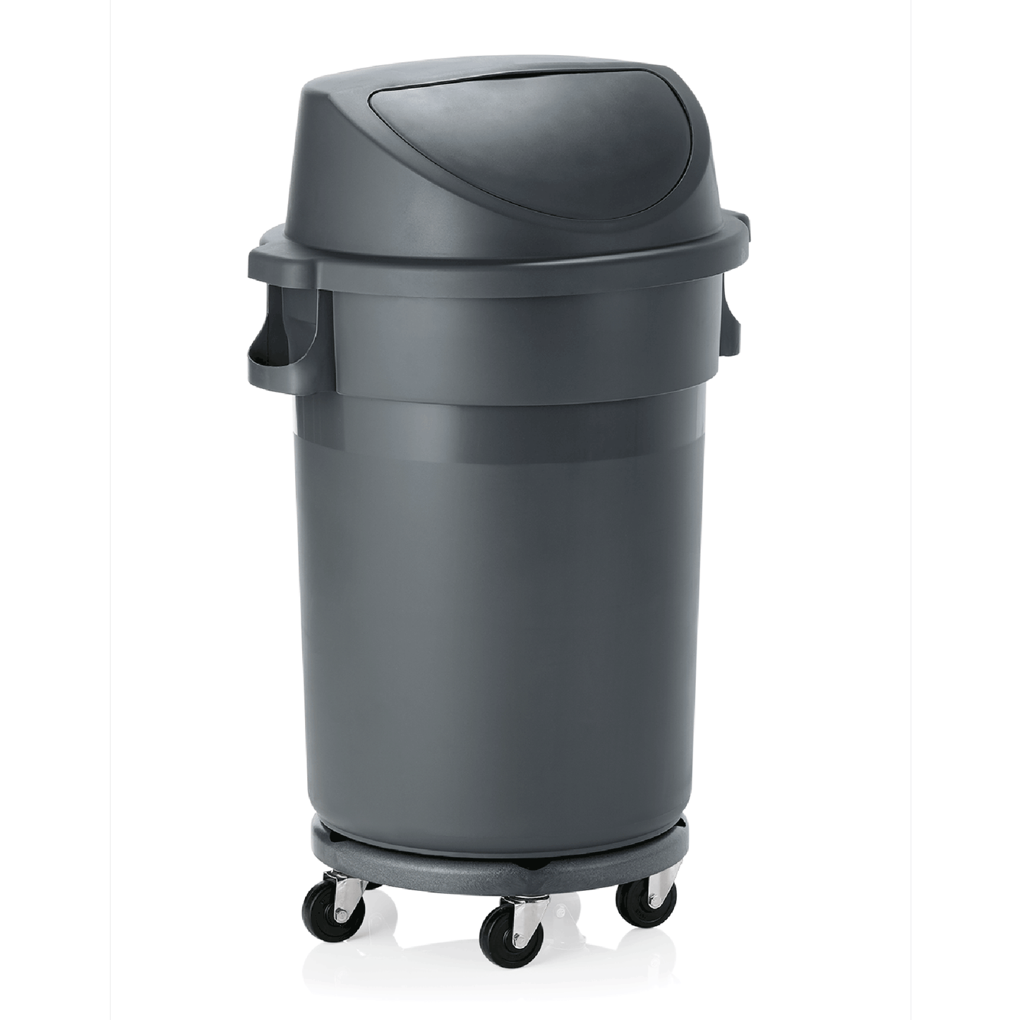 Was Waste Bin with Trolley & Push Lid, 120 L