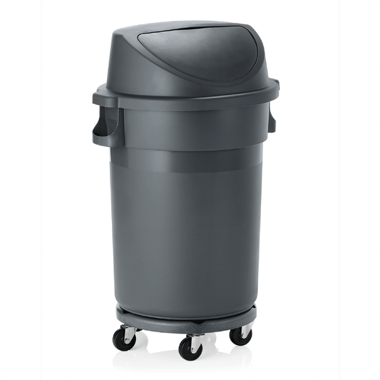 Was Waste Bin with Trolley & Push Lid, 120 L