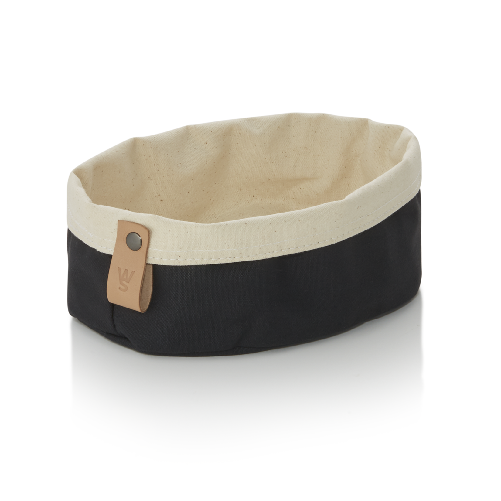 Was Flip Cotton Bread Bag, 190 × 145 mm, Black / Cream