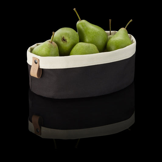 Was Flip Cotton Bread Bag, 250 × 180 mm, Black / Cream