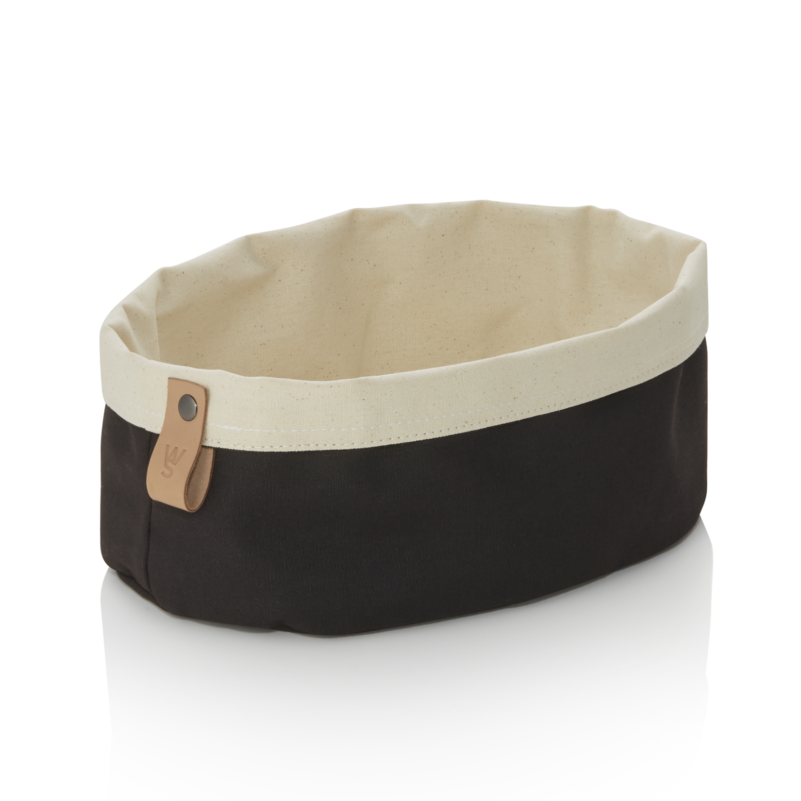 Was Flip Cotton Bread Bag, 250 × 180 mm, Black / Cream