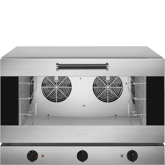Smeg ALFA420H-2 convection oven, front view with door open