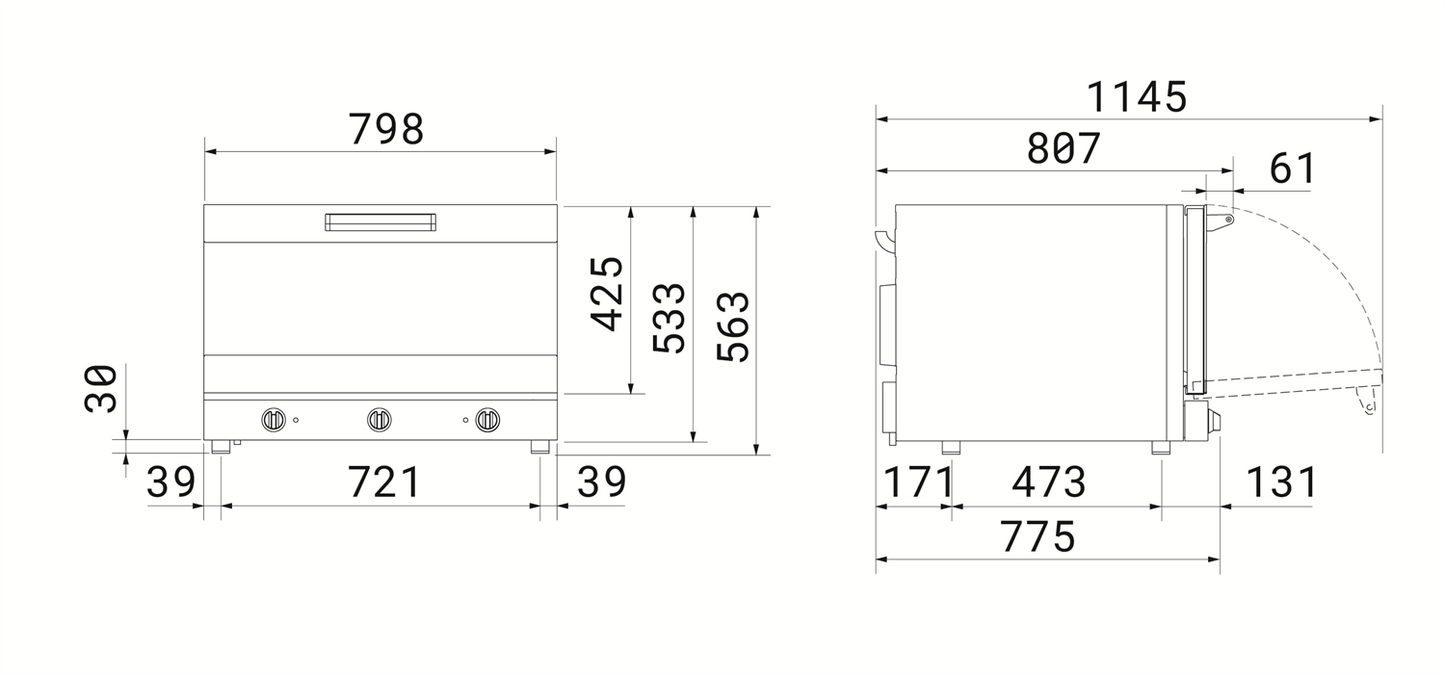 Smeg ALFA420MFH-2 multifunction oven, three-quarter view with door open