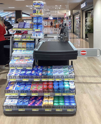 Intrac Diva checkout line in a Conad superstore