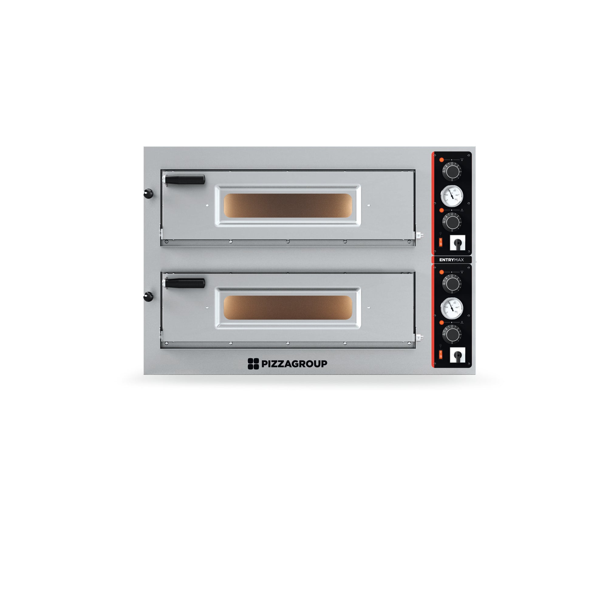 Pizza Group Entry Max twin-deck electric pizza oven, front view