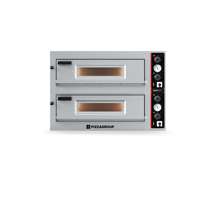 Pizza Group Entry Max twin-deck electric pizza oven, front view