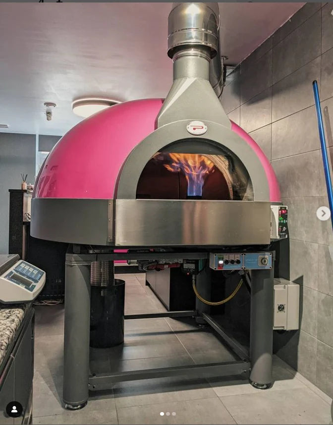Pavesi Forni JOY 110 TW rotating oven with pink fibreglass shell finish