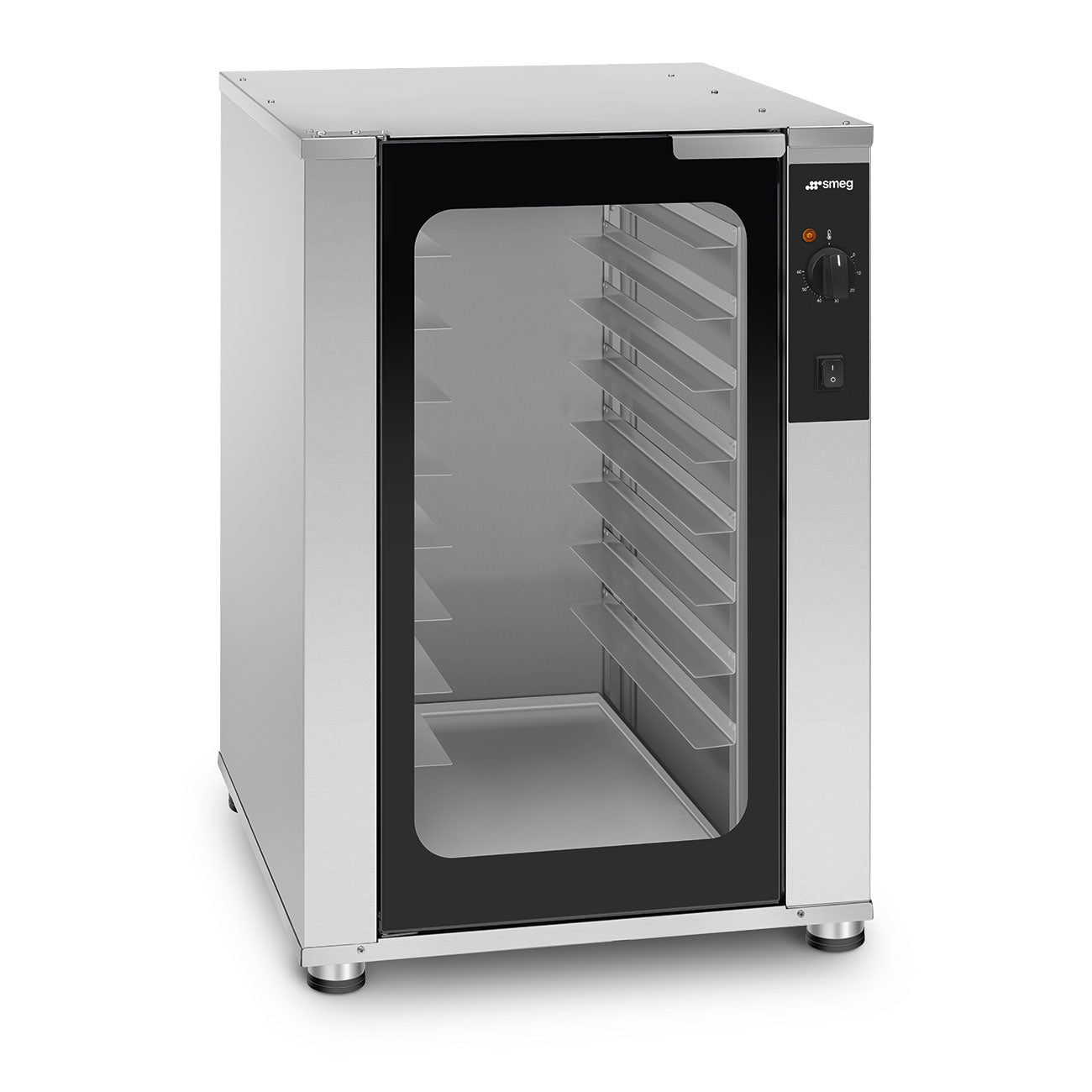 Smeg LEV43 proving cabinet, three-quarter view with door open