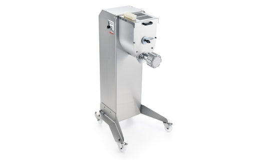 Sirman Orchestra 10 floor-standing pasta extruder, front view on castors